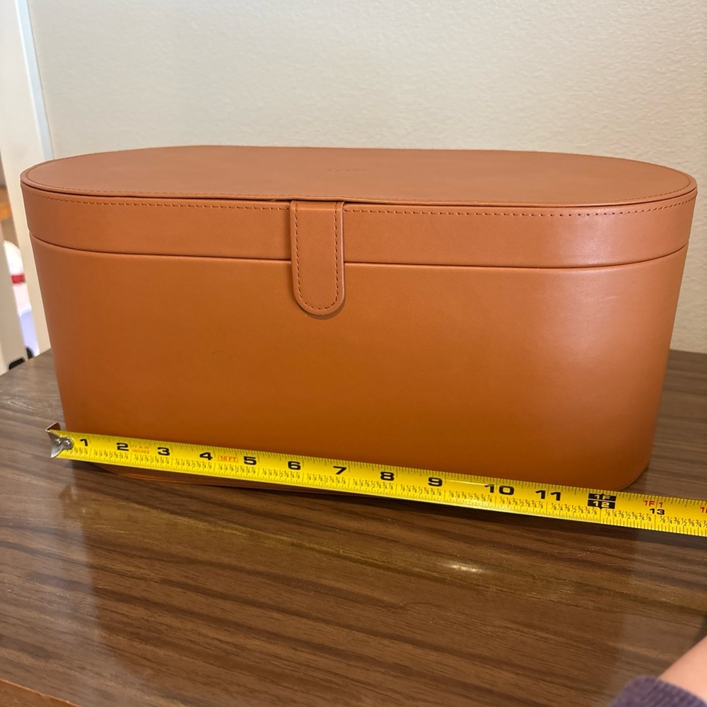 Dyson Airwrap Presentation Storage Case Brown Copper Tan Leather CASE ONLY Read - Picture 7 of 7